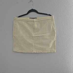Ralph Lauren Yellow and Gray Striped Mini Skirt